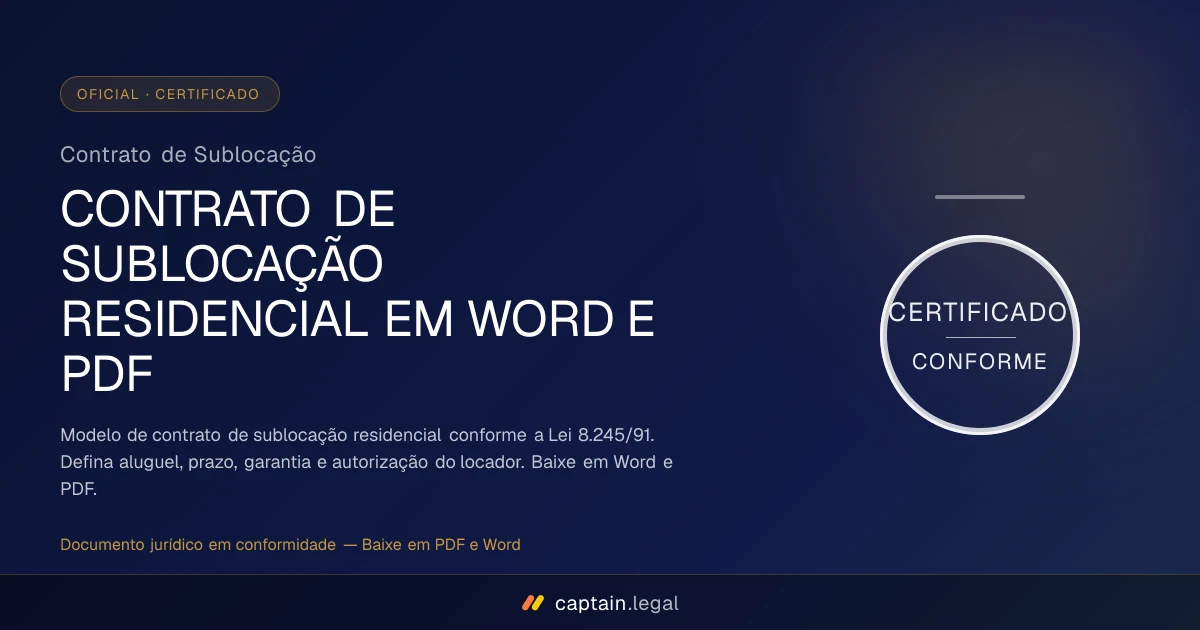 Contrato de Sublocação