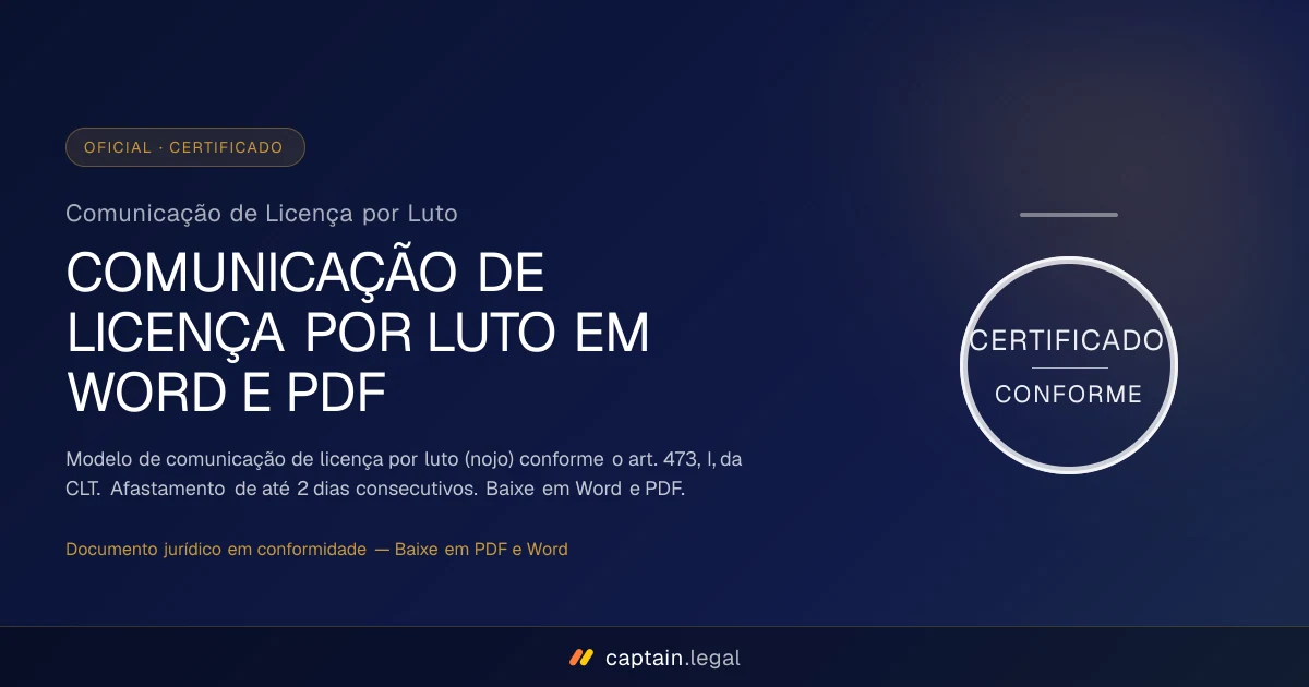 Comunicação de Licença por Luto