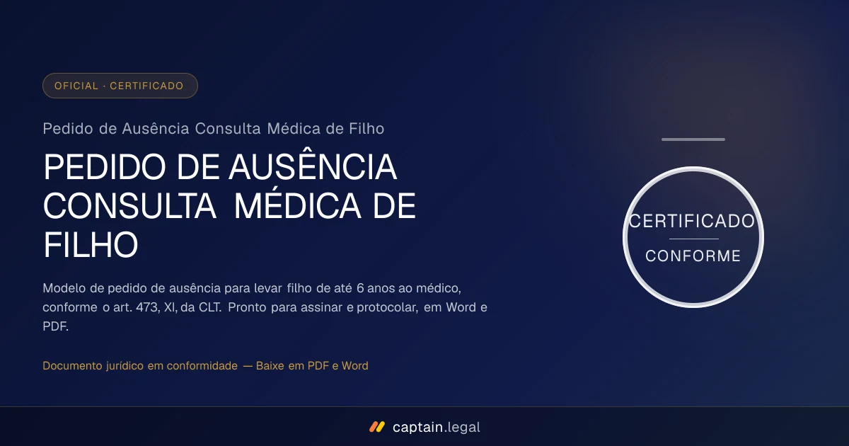 Pedido de Ausência Consulta Médica de Filho