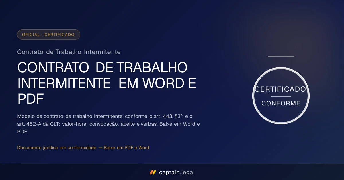 Contrato de Trabalho Intermitente