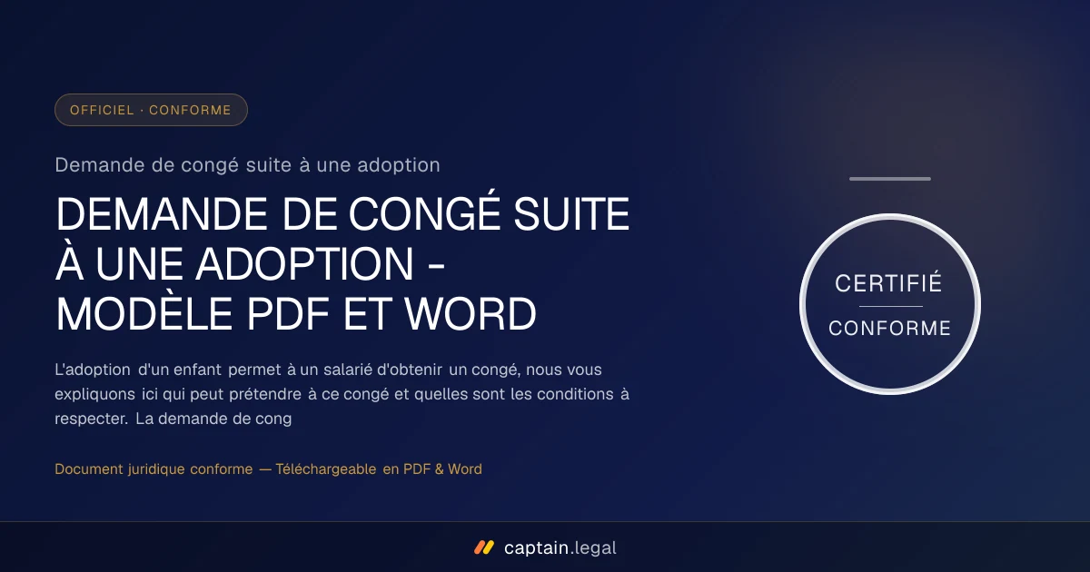 Demande de congé suite à une adoption