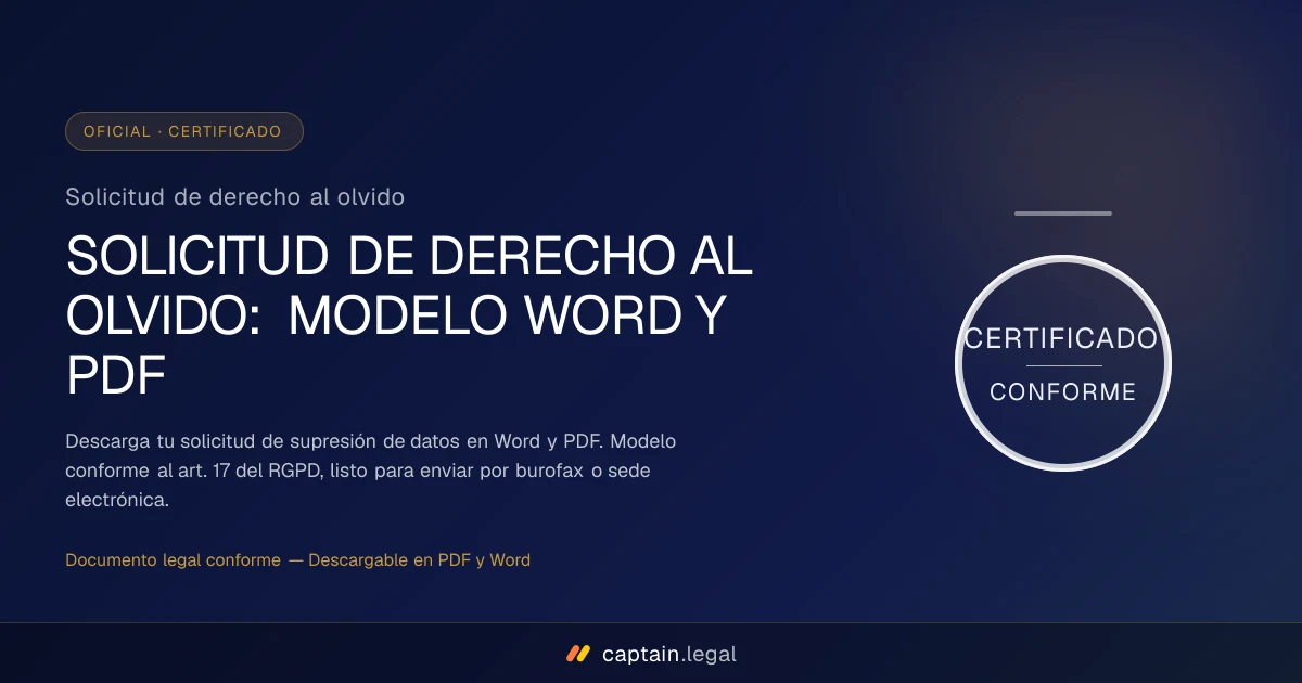 Solicitud de derecho al olvido