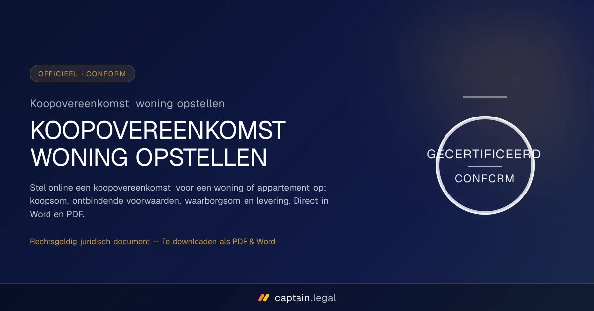 Koopovereenkomst woning opstellen