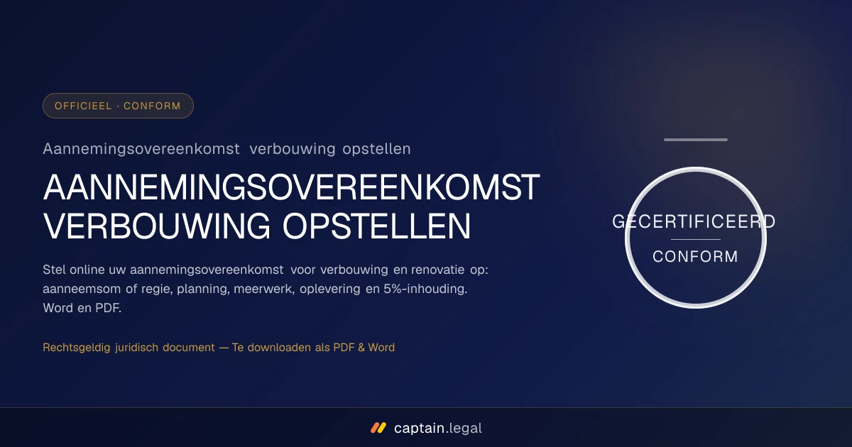 Aannemingsovereenkomst verbouwing opstellen
