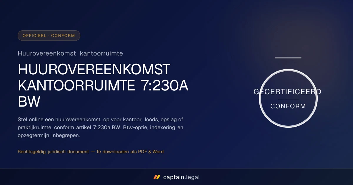 Huurovereenkomst kantoorruimte