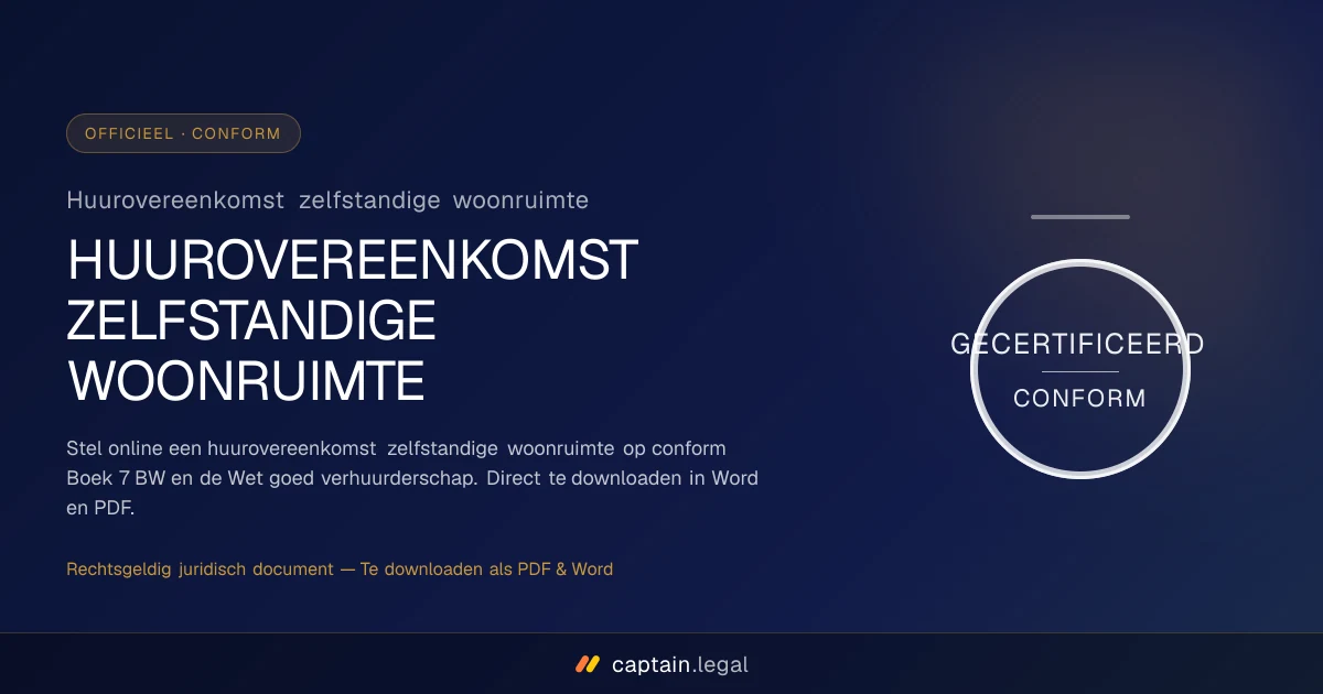 Huurovereenkomst zelfstandige woonruimte