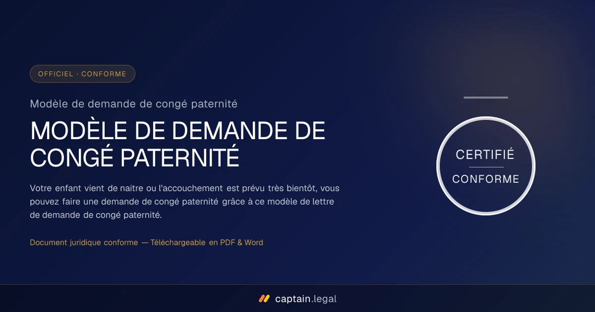 Modèle de demande de congé paternité