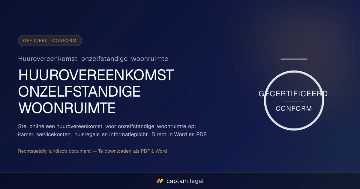 Huurovereenkomst onzelfstandige woonruimte