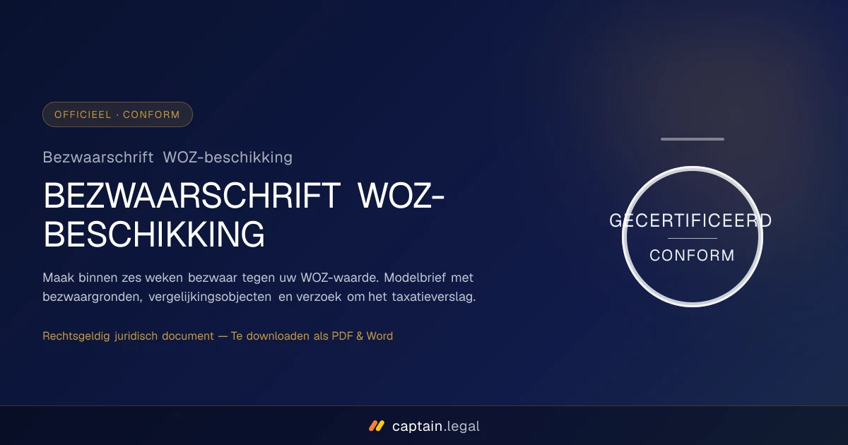 Bezwaarschrift WOZ-beschikking
