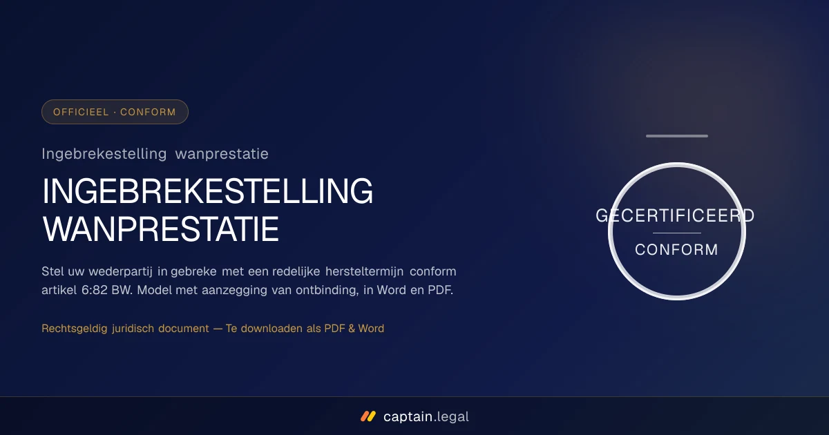 Ingebrekestelling wanprestatie