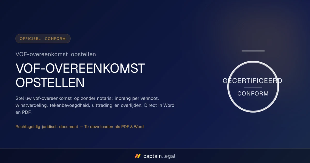 VOF-overeenkomst opstellen