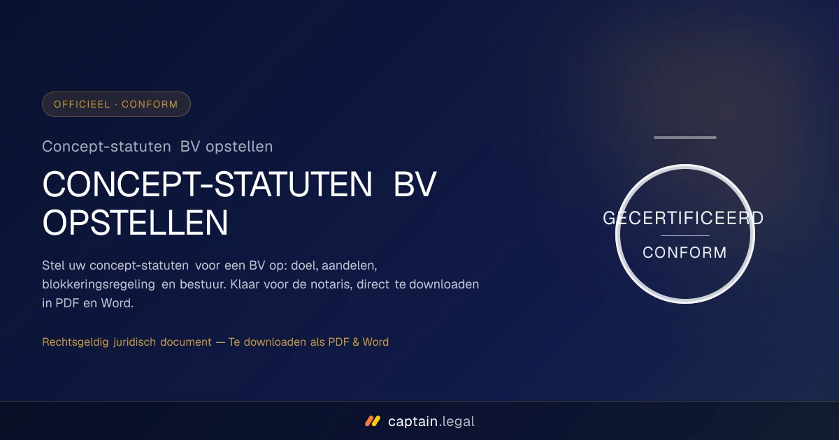 Concept-statuten BV opstellen