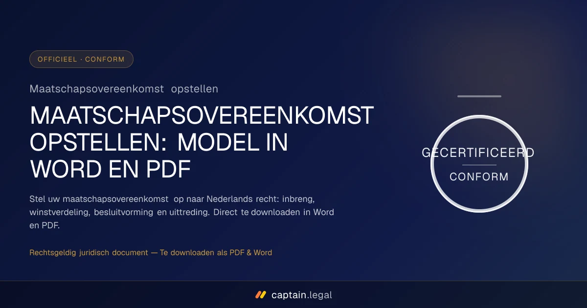 Maatschapsovereenkomst opstellen