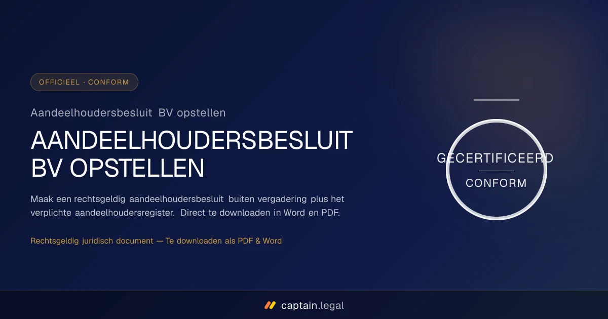 Aandeelhoudersbesluit BV opstellen