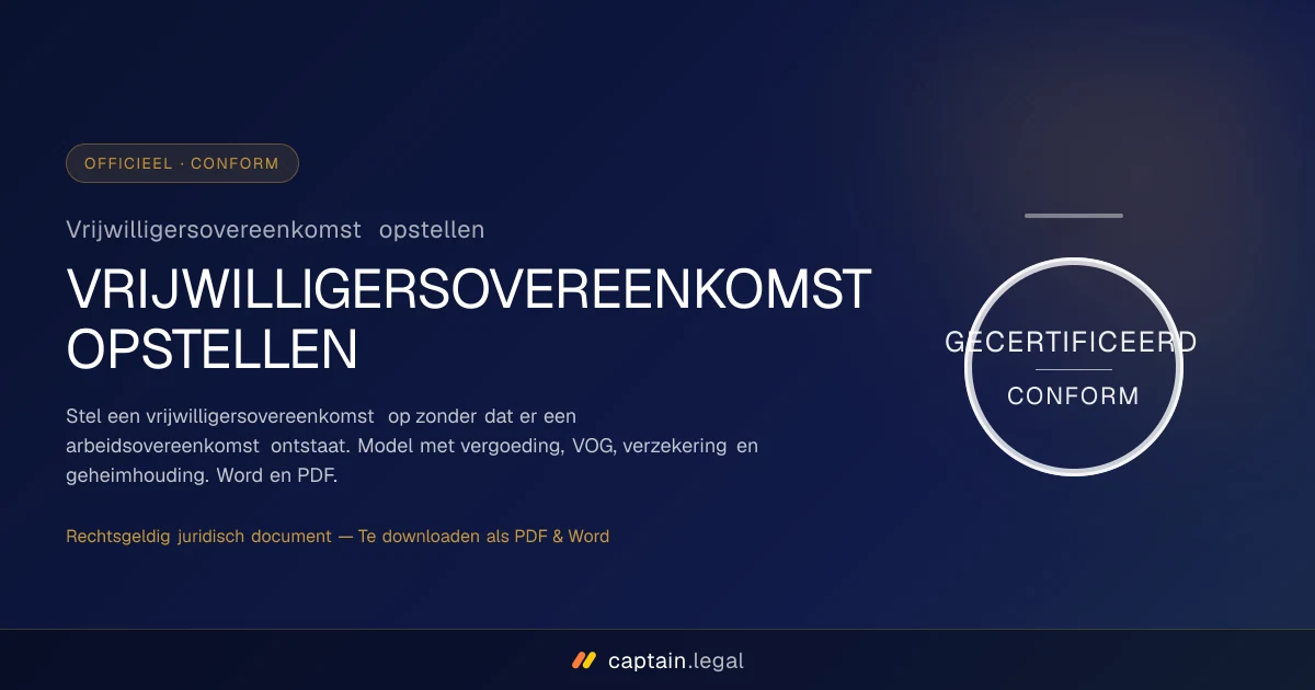 Vrijwilligersovereenkomst opstellen