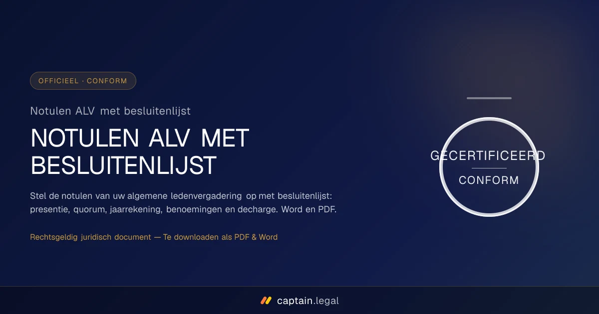 Notulen ALV met besluitenlijst