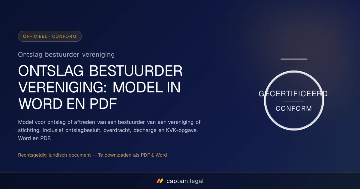 Ontslag bestuurder vereniging