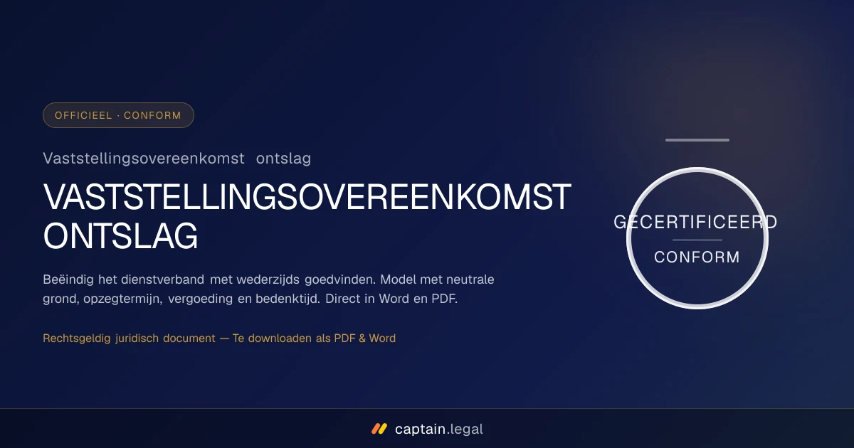 Vaststellingsovereenkomst ontslag