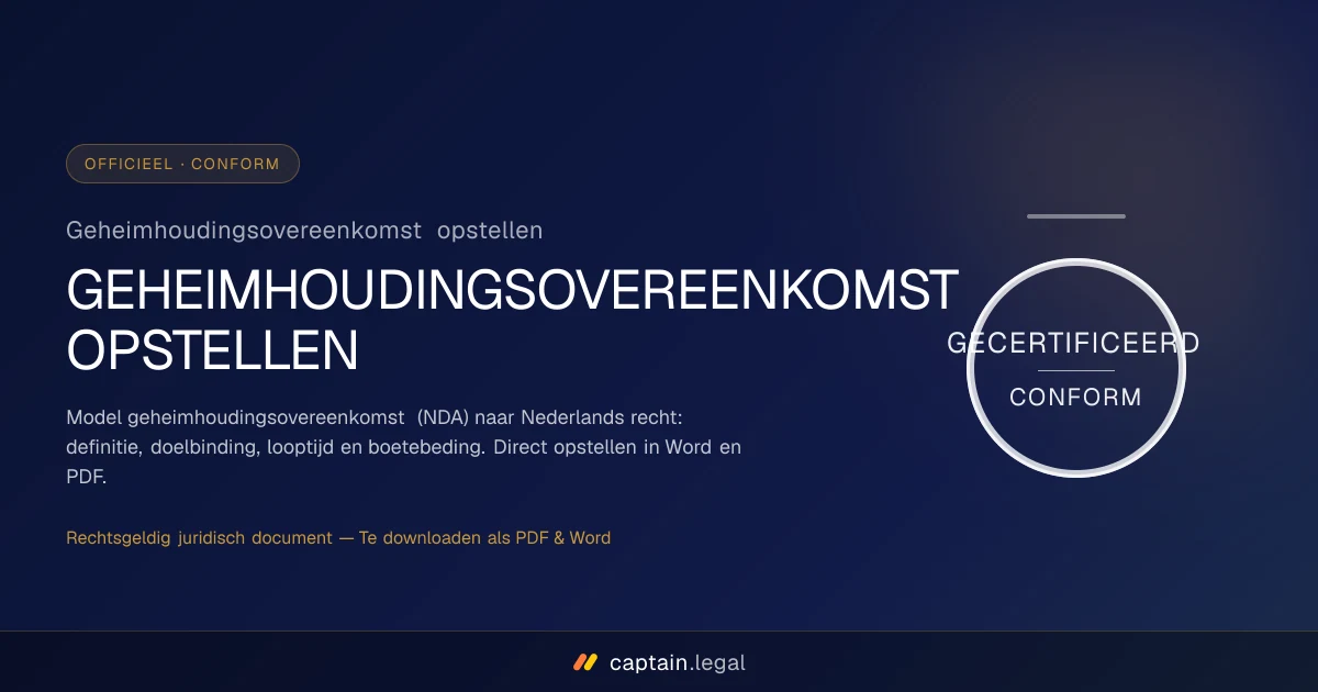 Geheimhoudingsovereenkomst opstellen