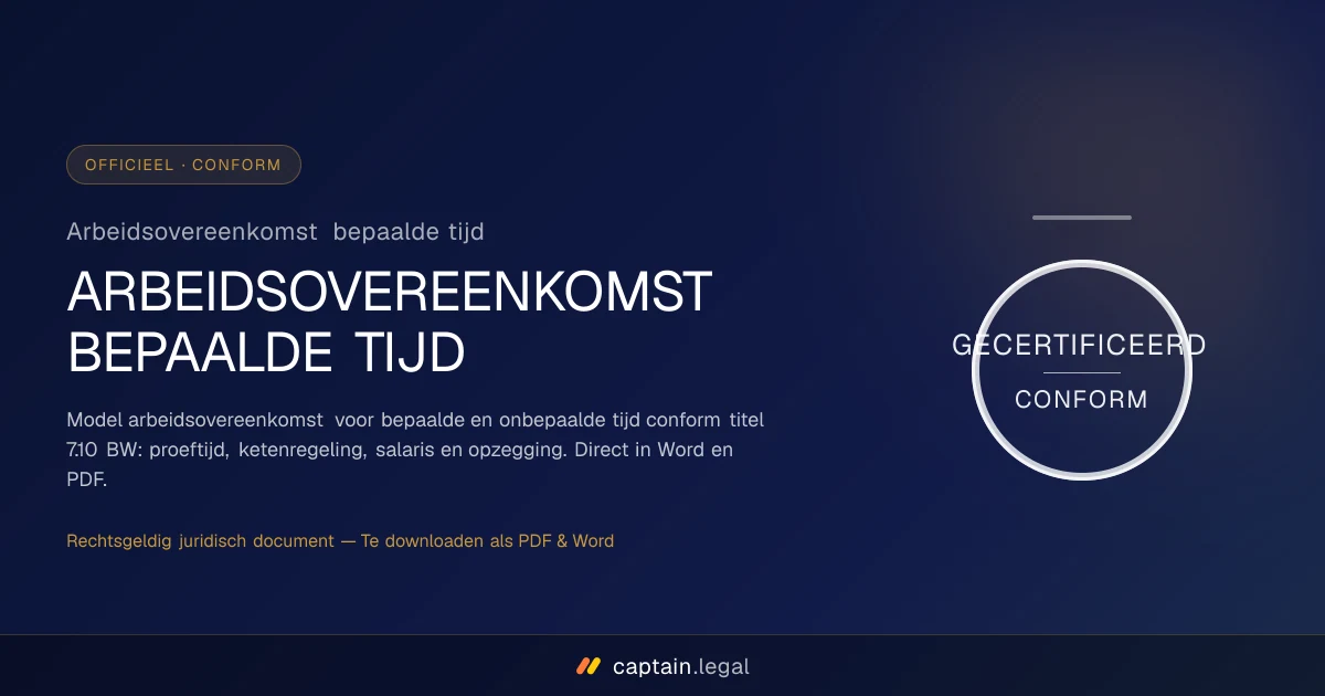 Arbeidsovereenkomst bepaalde tijd