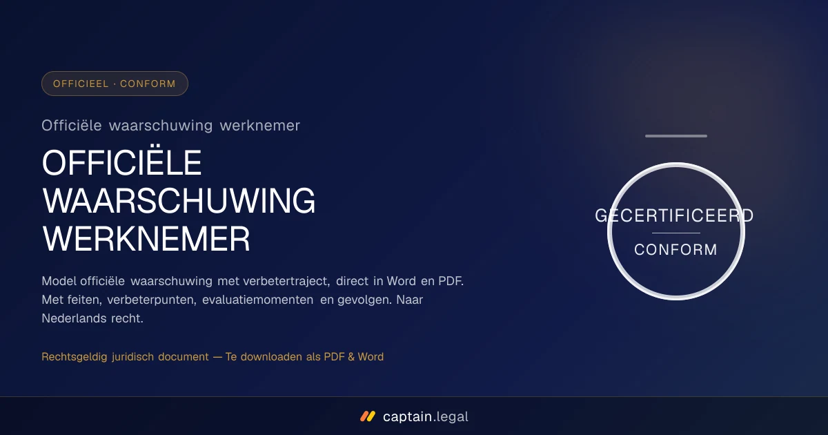 Officiële waarschuwing werknemer