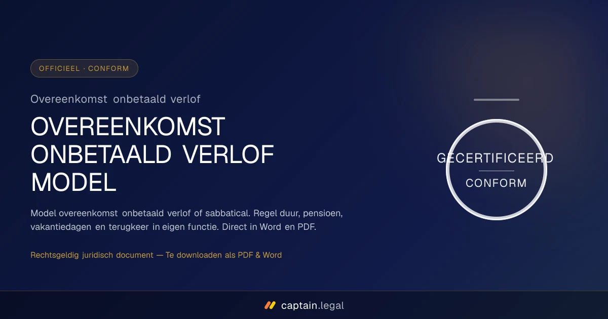Overeenkomst onbetaald verlof