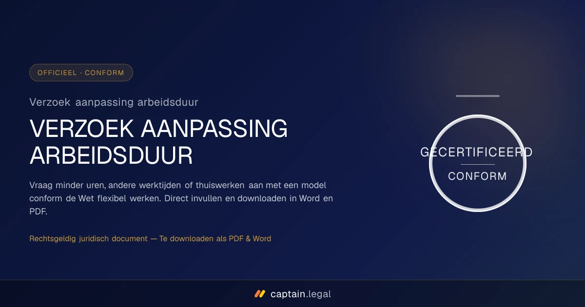 Verzoek aanpassing arbeidsduur