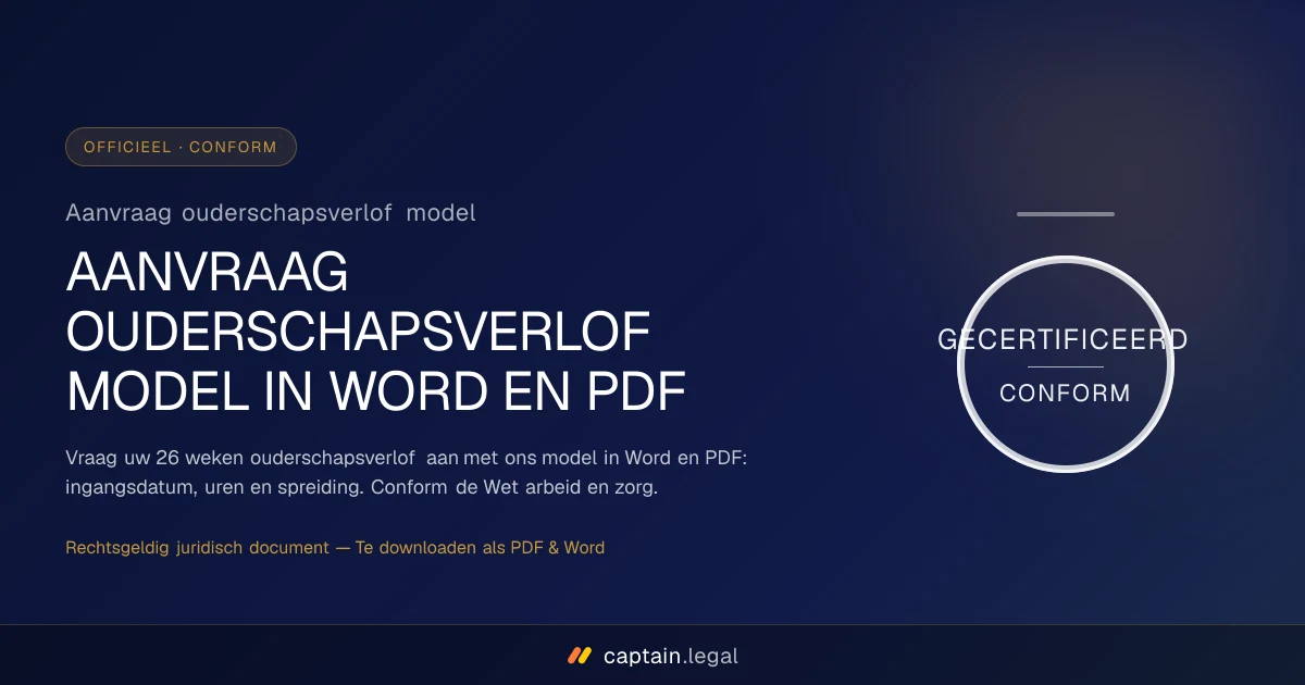 Aanvraag ouderschapsverlof model