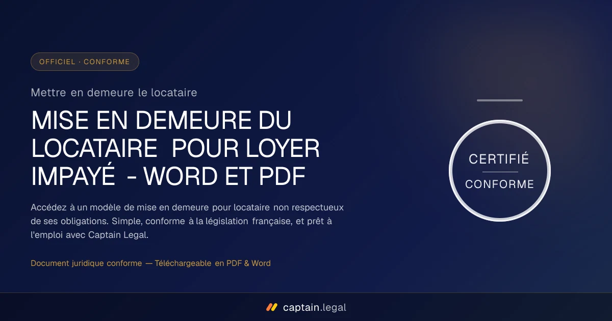 Mettre en demeure le locataire