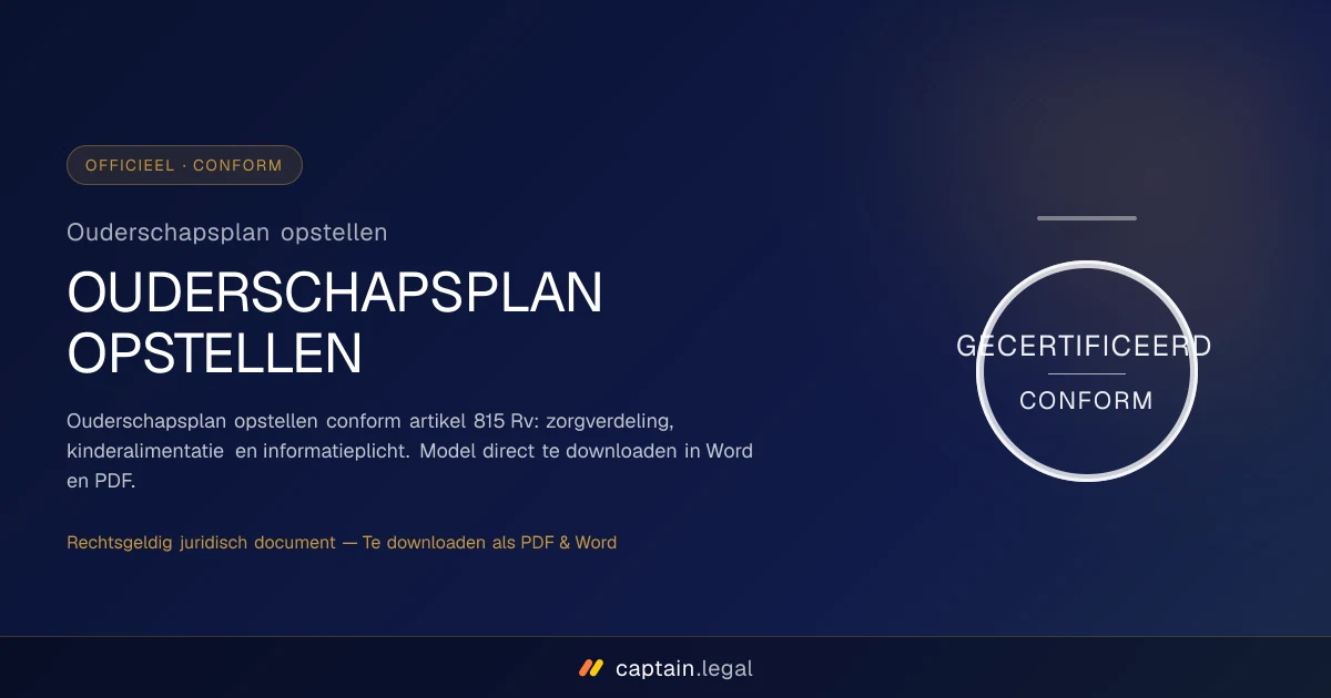 Ouderschapsplan opstellen