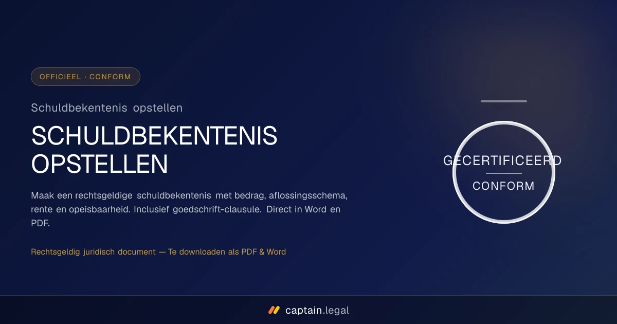 Schuldbekentenis opstellen
