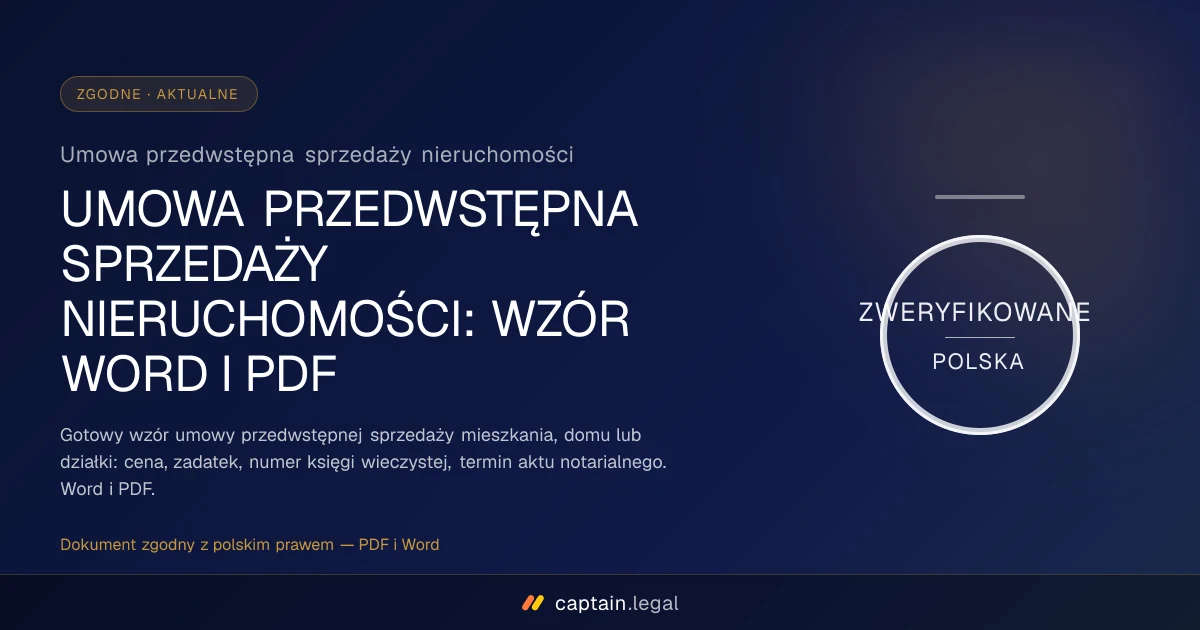 Umowa przedwstępna sprzedaży nieruchomości