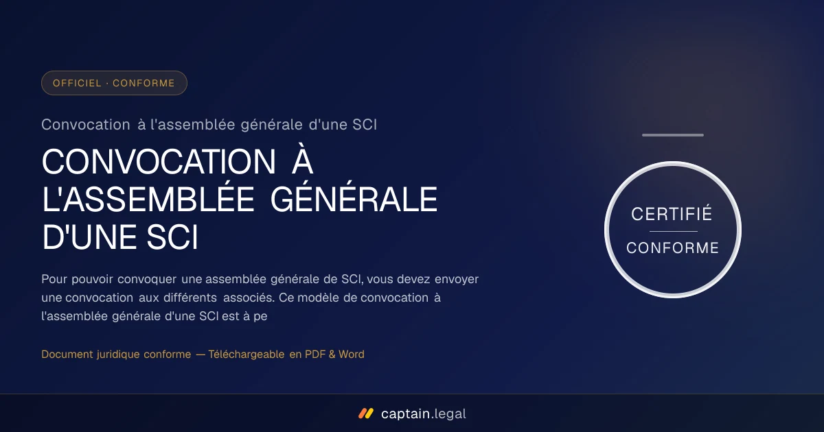 Convocation à l'assemblée générale d'une SCI