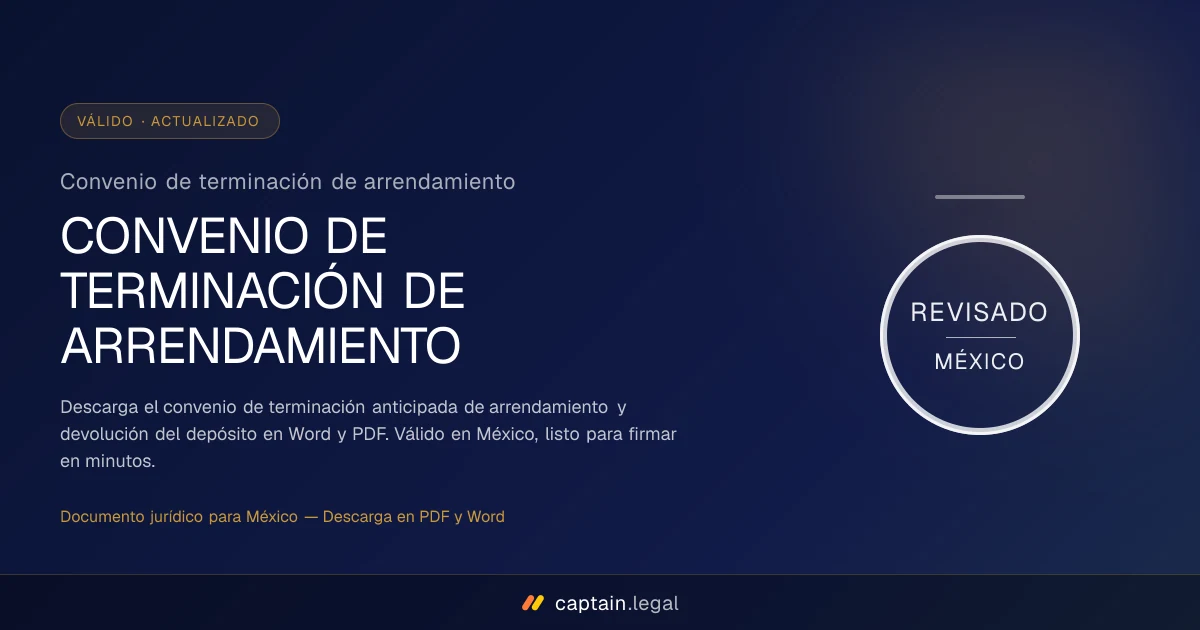 Convenio de terminación de arrendamiento