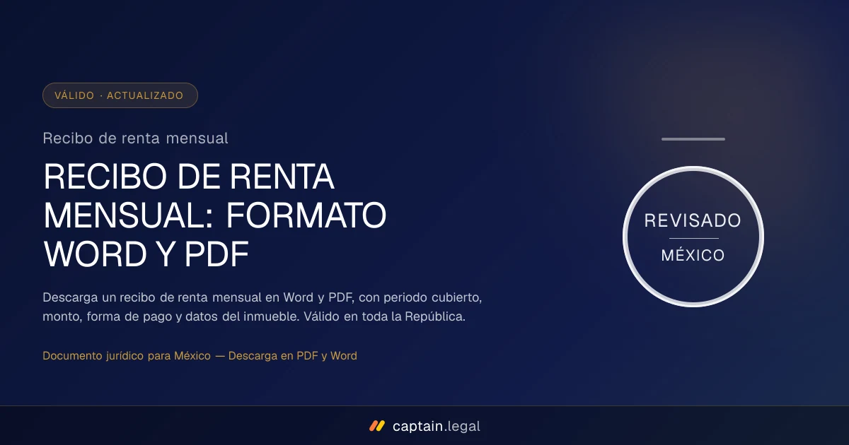 Recibo de renta mensual