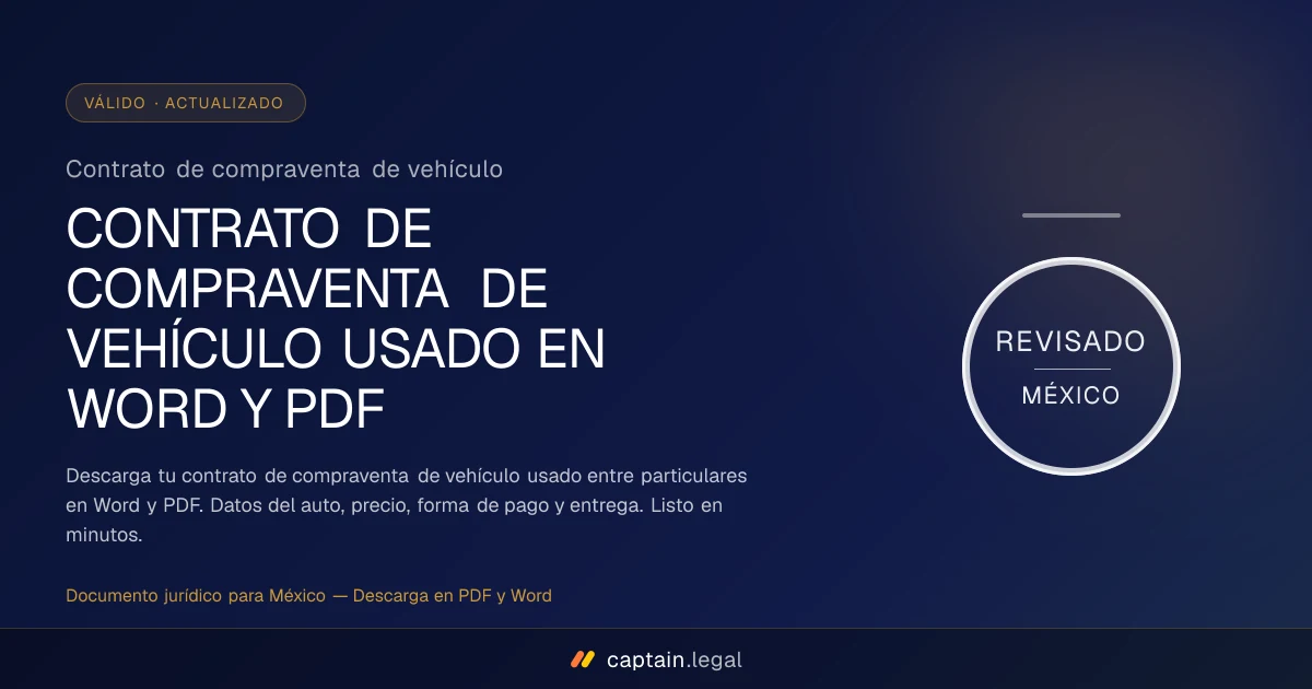 Contrato de compraventa de vehículo