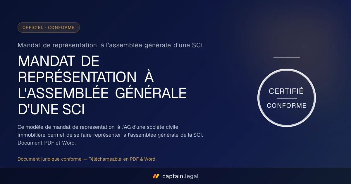 Mandat de représentation à l'assemblée générale d'une SCI
