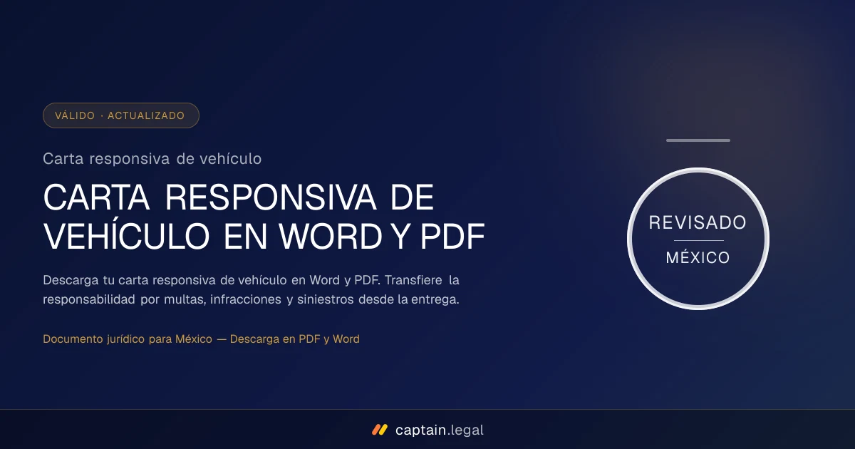 Carta responsiva de vehículo