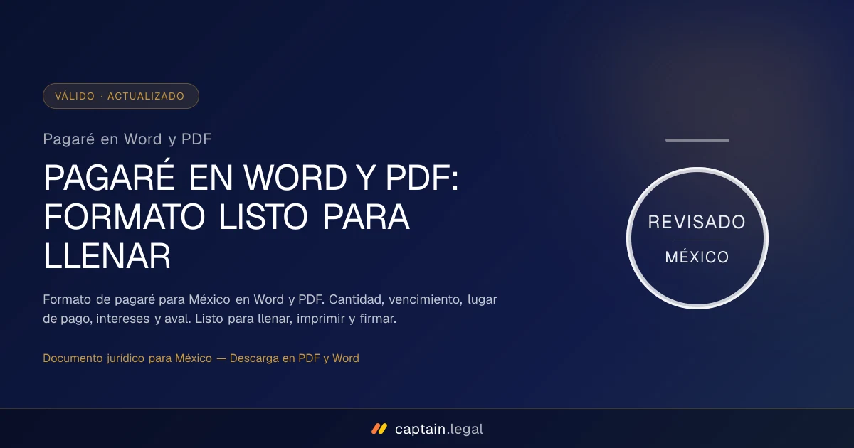 Pagaré en Word y PDF