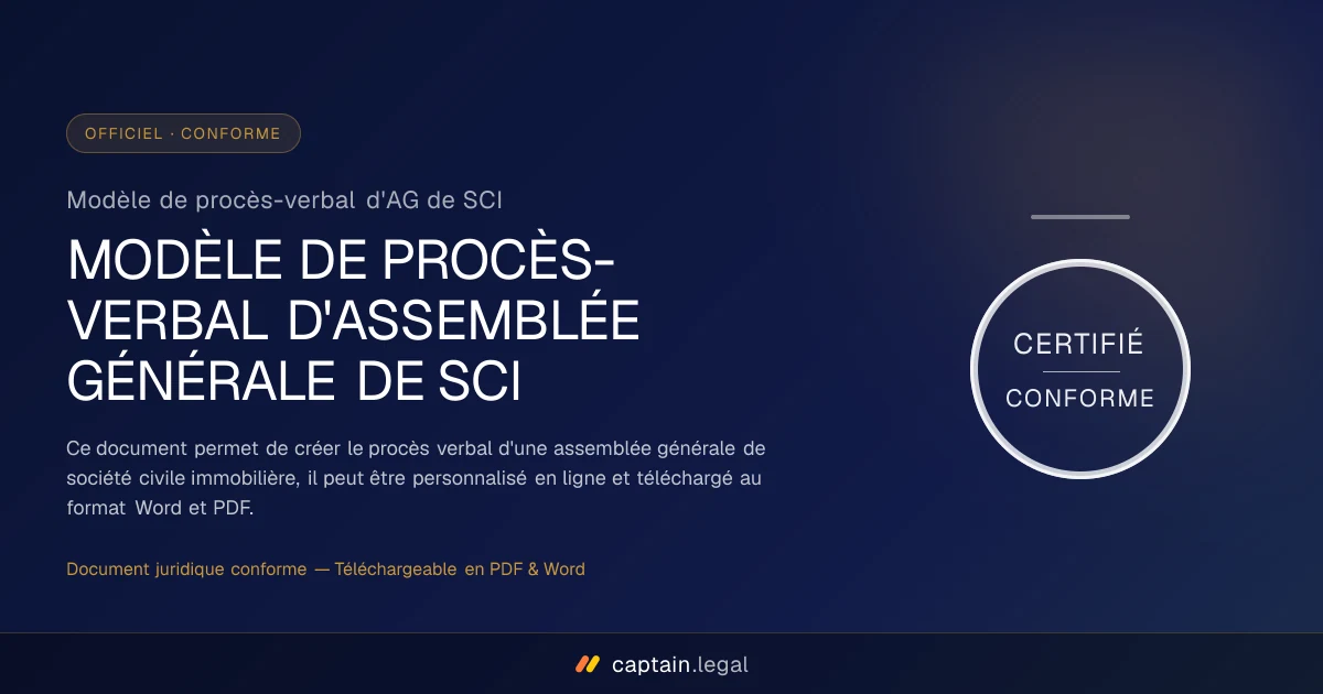 Modèle de procès-verbal d'AG de SCI