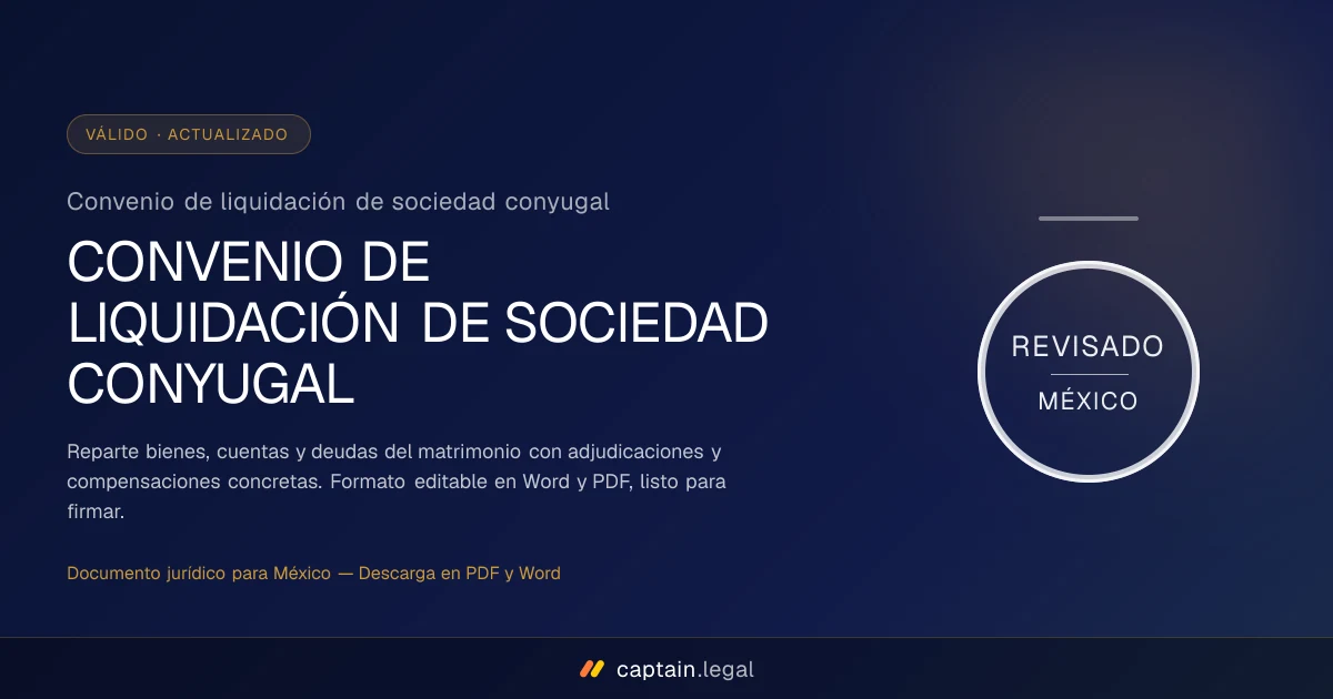 Convenio de liquidación de sociedad conyugal
