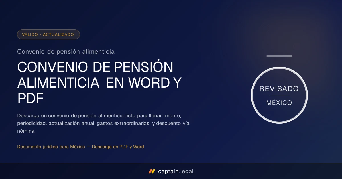 Convenio de pensión alimenticia