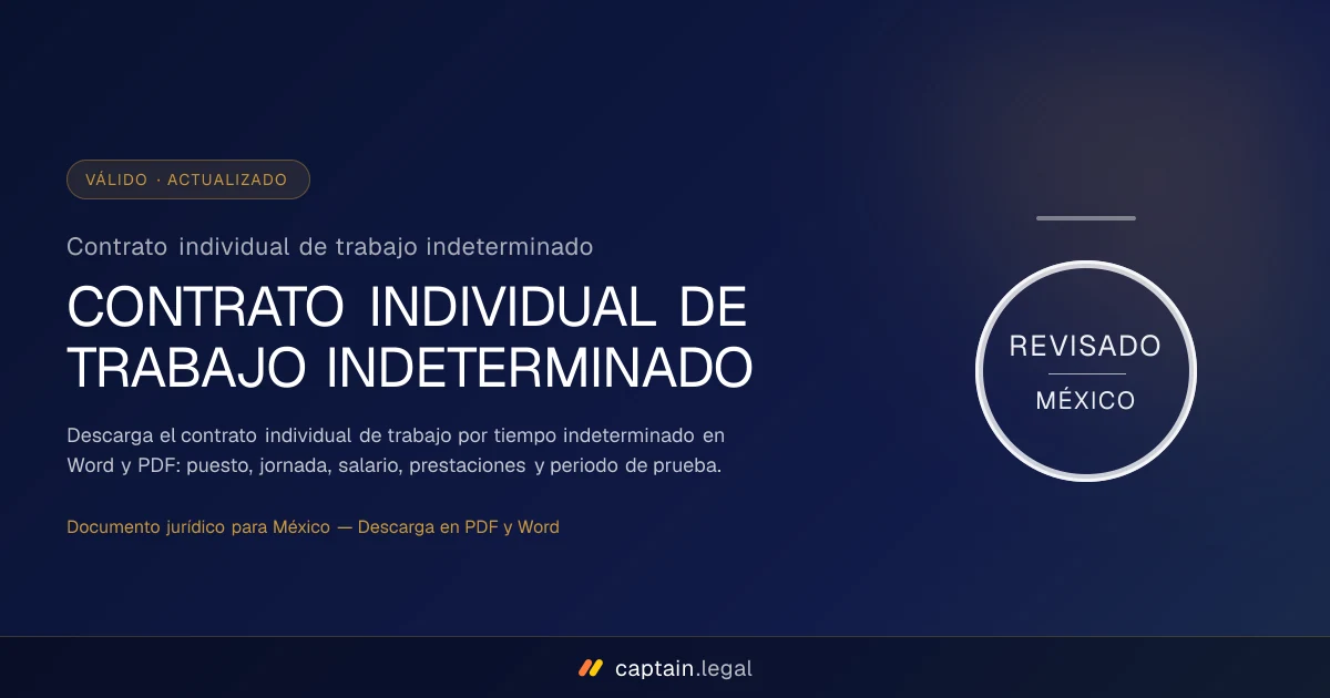 Contrato individual de trabajo indeterminado