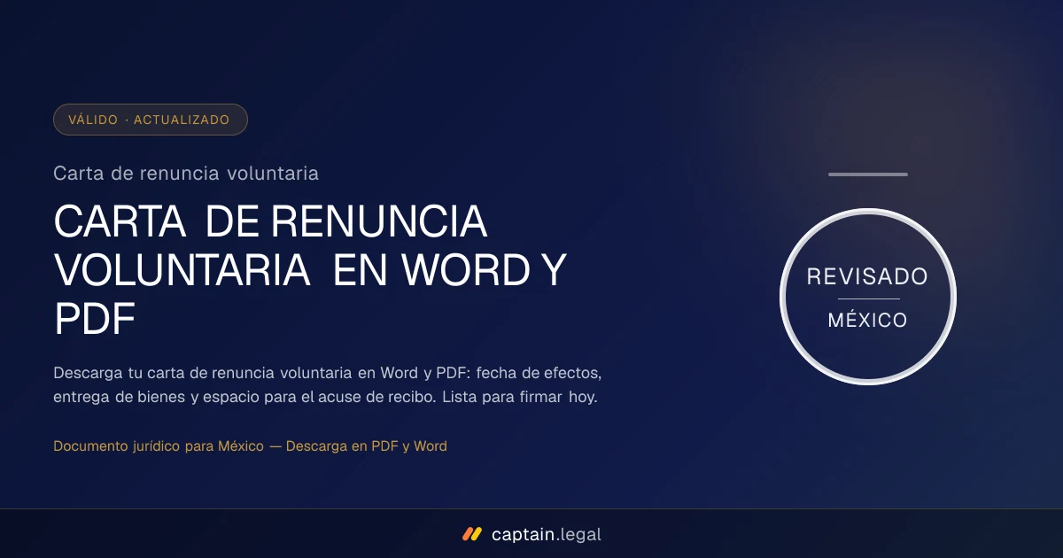 Carta de renuncia voluntaria