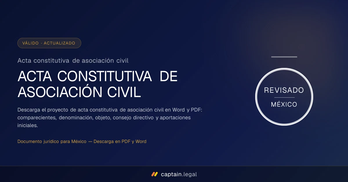 Acta constitutiva de asociación civil