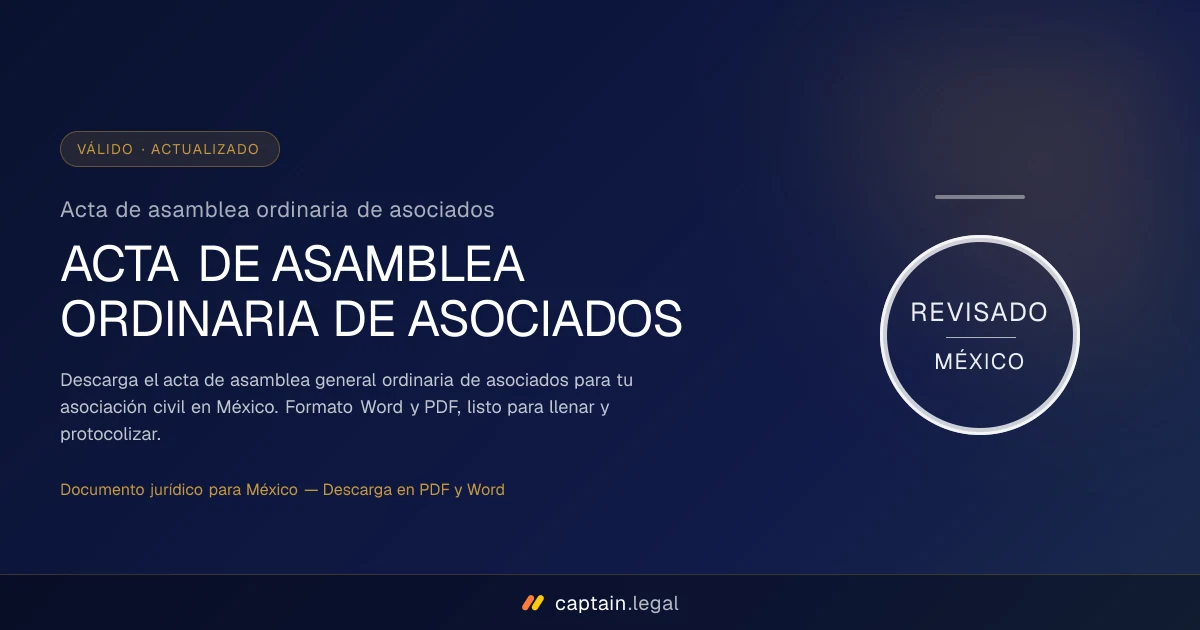 Acta de asamblea ordinaria de asociados