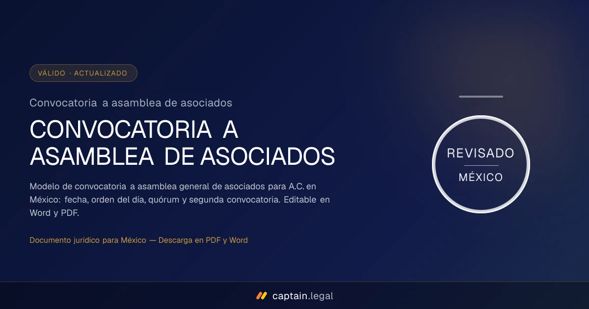 Convocatoria a asamblea de asociados