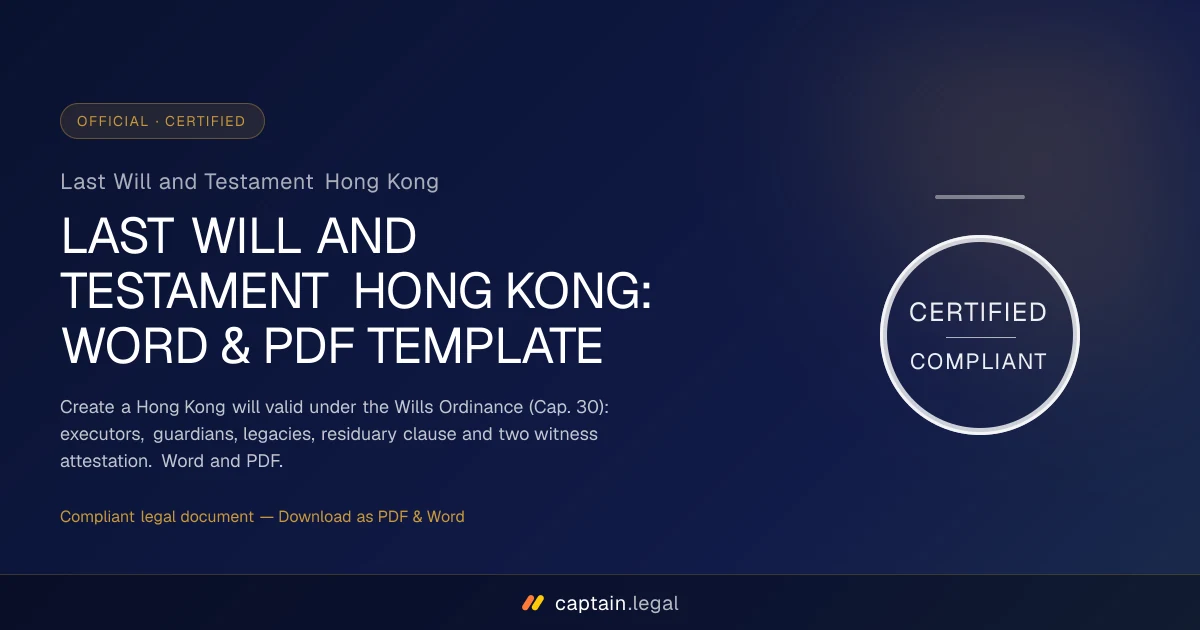 Last Will and Testament Hong Kong