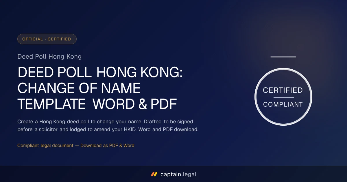 Deed Poll Hong Kong