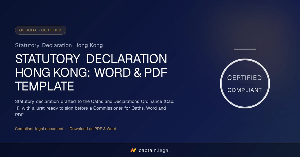 Statutory Declaration Hong Kong